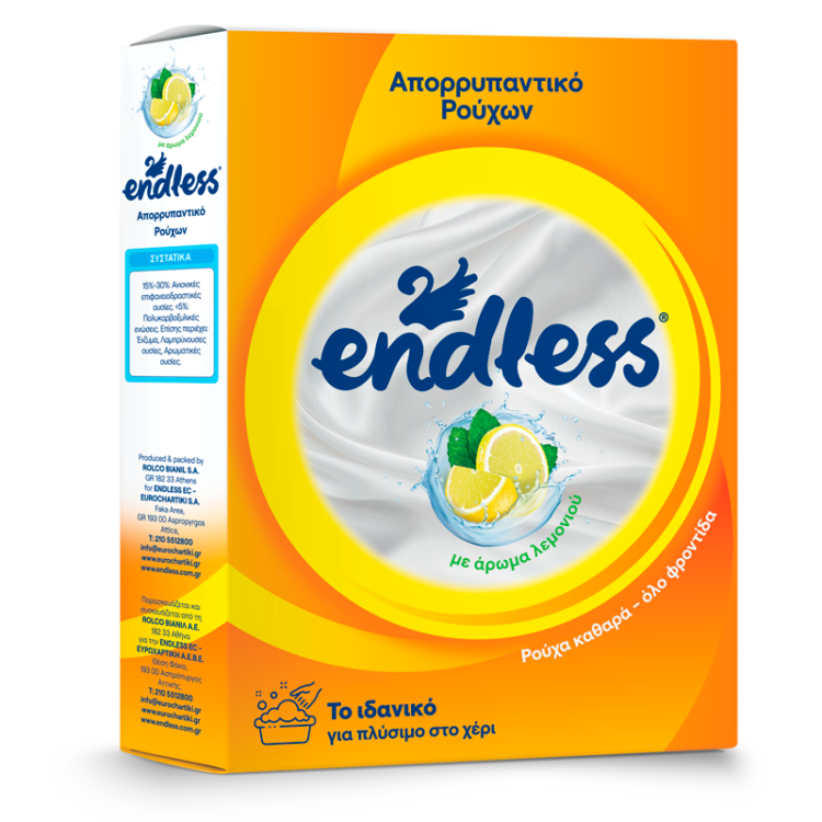 Σκόνη για πλύσιμο στο χέρι με λεμόνι Endless 380 gr.