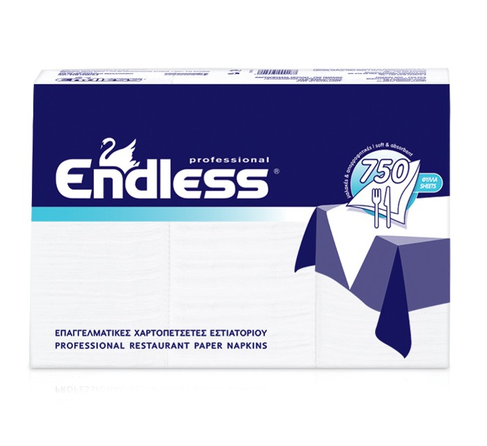 Χαρτοπετσέτα εστιατορίου Λευκή Endless 24x24 750τμχ 5x750τμχ.