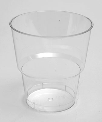 Ποτήρι ποτού χαμηλό πλαστικό σκληρό P/S 220ml συσκευασία 25 τεμαχίων.