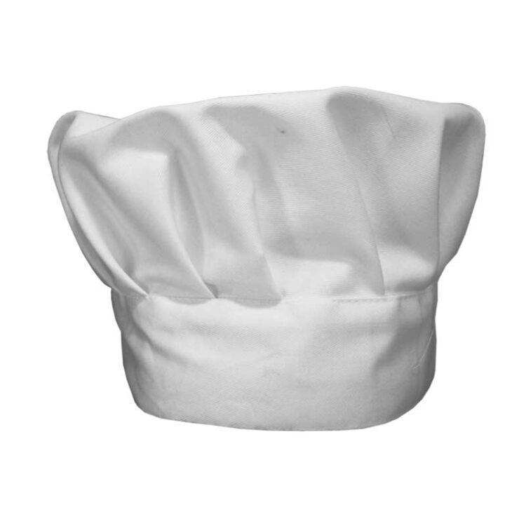 Σκούφος μαγείρου λευκός με κούμπωμα Velcro.