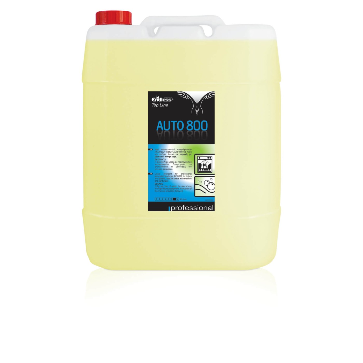 Υγρό πλυντηρίου πιάτων για σκληρά νερά Auto 800 Endless 20 lt.