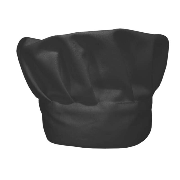 Σκούφος μαγείρου μαύρος με κούμπωμα Velcro.