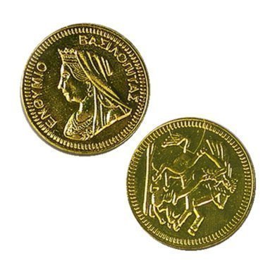 Νόμισμα για βασιλόπιτα Λίρα Χρυσή 2,5cm/Πακ.100τμχ.