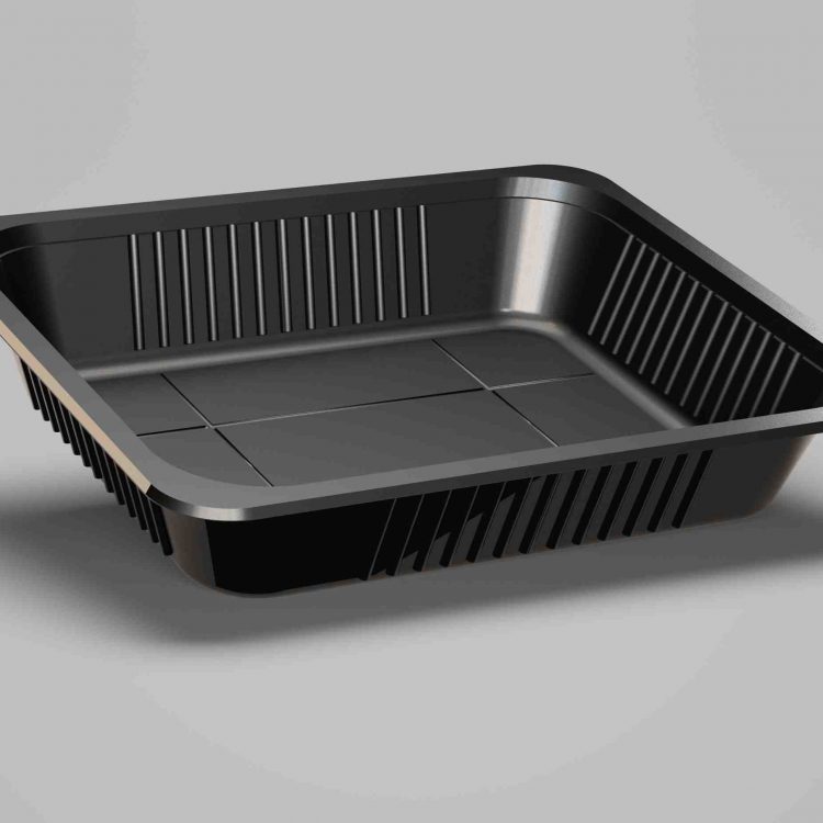 Σκεύος ψησίματος C-PET παραλληλόγραμμο 31,7x26,2x6,20 μαύρο 2036.