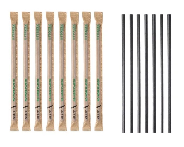 Καλαμάκι Χάρτινο freddo ίσιο μαύρο 1/1 500αδα