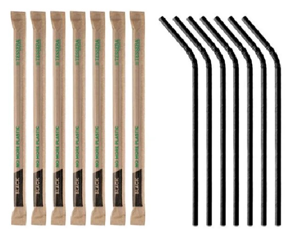 Καλαμάκι Χάρτινο σπαστό Φραπέ και Αναψυκτικού μαύρο 1/1 500αδα