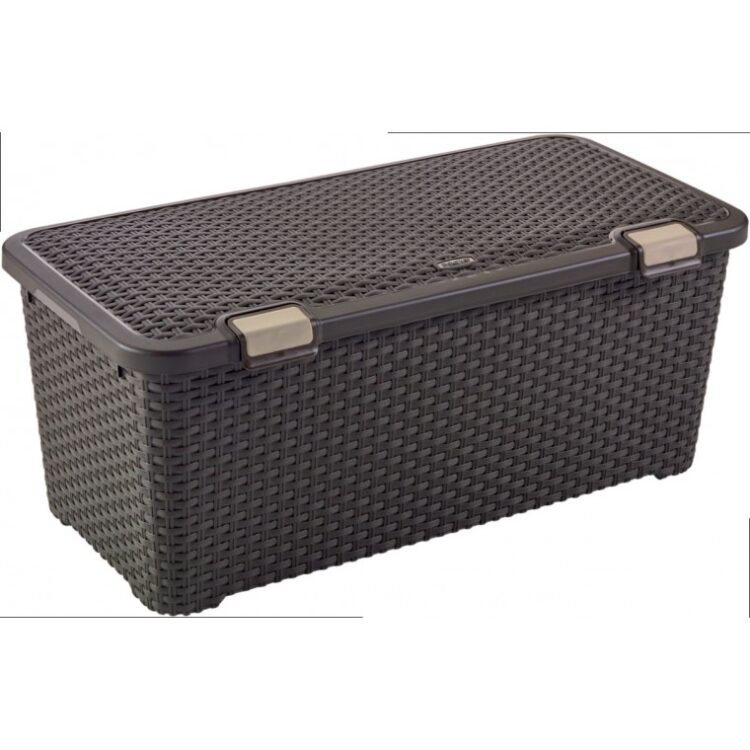 Κουτί Αποθήκευσης τύπου Ρατάν Style  72lt 80x41x33cm καφέ