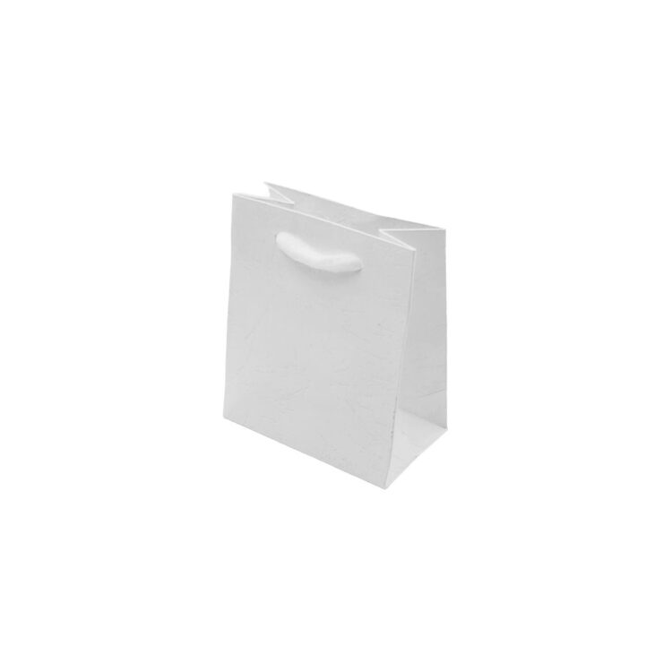 ΤΣΑΝΤΑΚΙ ΧΑΡΤΙΝΟ ΜΕ ΚΟΡΔΟΝΙ ΛΕΥΚΟ ΜΑΤ 12x12cm 25τμχ