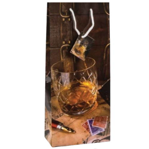 ΤΣΑΝΤΑ ΧΑΡΤΙΝΗ ΜΕ ΣΧΕΔΙΟ ΚΑΙ ΚΟΡΔΟΝΙ ΠΟΤΟΥ ΔΙΠΛΗ 35x18cm