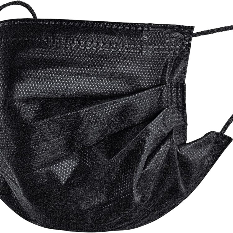 Μάσκα μιας χρήσης Non woven μαύρη 50τμχ