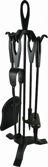 Μεταλλικά Αξεσουάρ Τζακιού με βάση Σετ 5τμχ