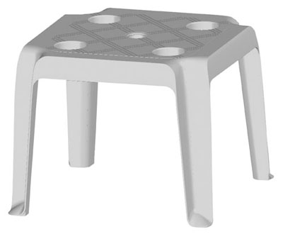 Τραπεζάκι "CORFU" Τετράγωνο Παραλίας 44x44cm και h40cm λευκό