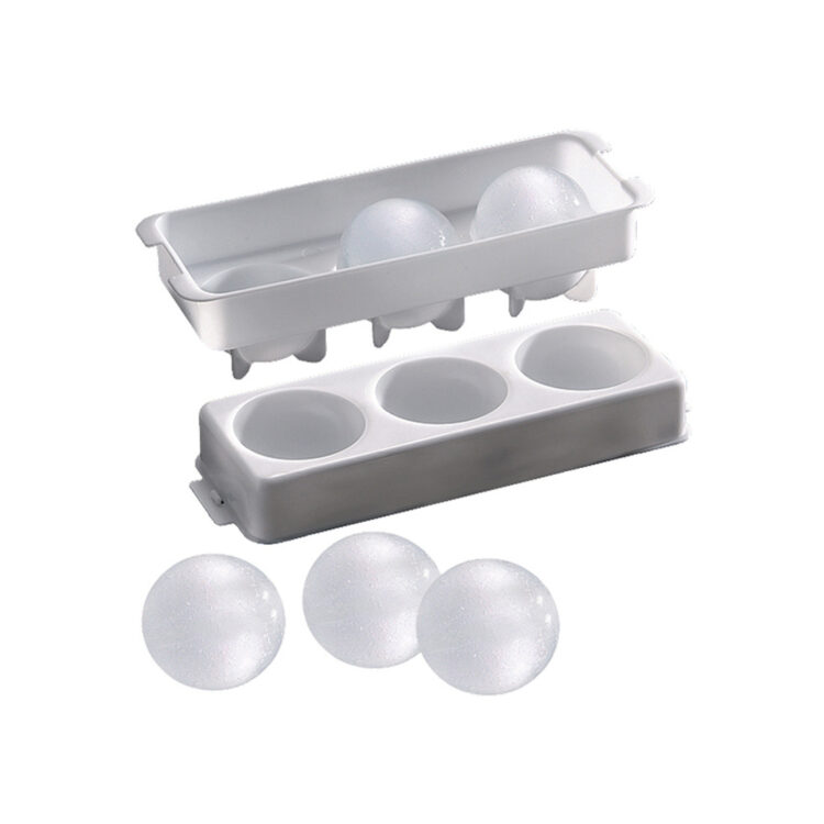 Καλούπι πάγου λευκό πλαστικό σφαιρικό 5,7cm 3θέσεων APS