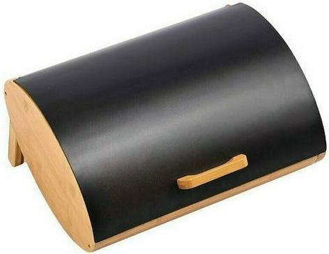 Ψωμιέρα bamboo και μαύρη 35x25x15,5cm Sidirela