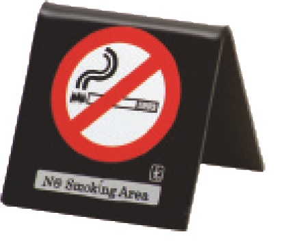 Πινακίδα "NO SMOKING" μαύρη 7,5x7,5cm