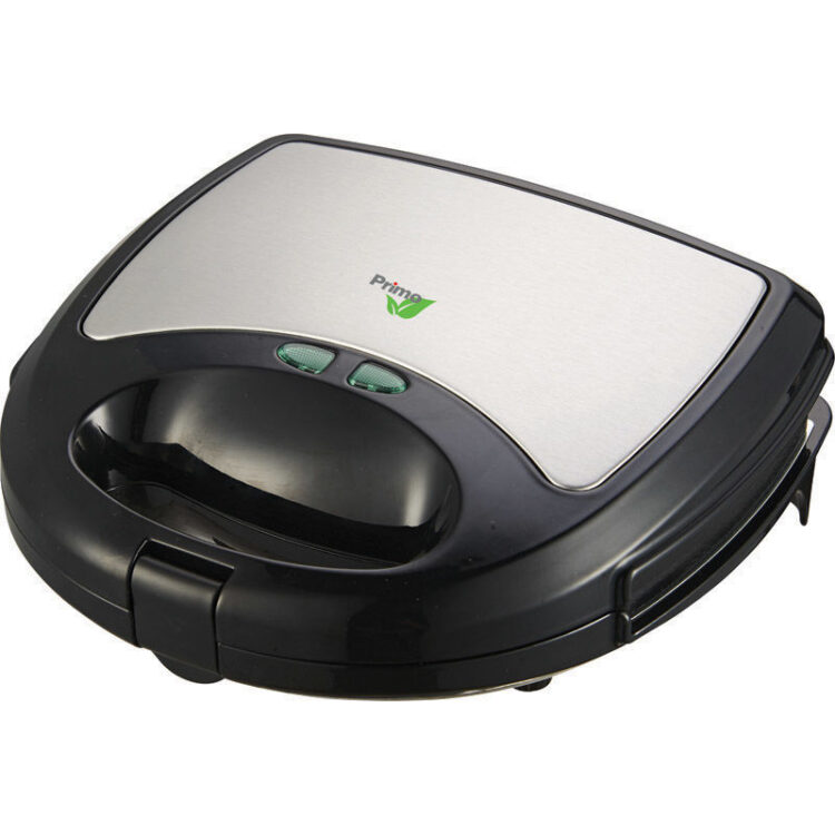 Tοστιέρα ραβδωτή inox-μαύρη 750W 2 θέσεων