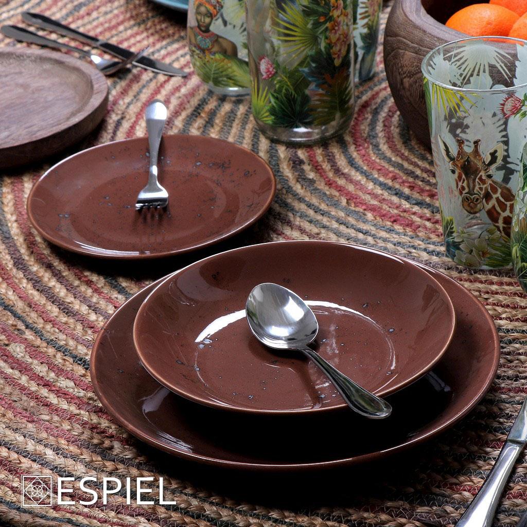 Σετ Πιάτα πορσελάνης 18τμχ Espiel Καφέ - Image 2