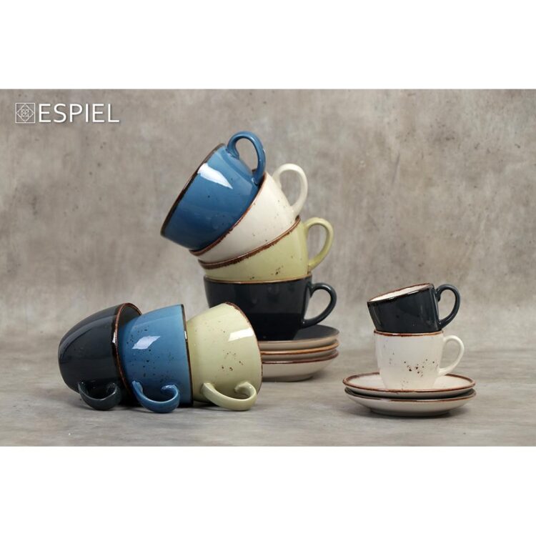 Σετ φλυτζάνι & πιατάκι Espresso "Terra cream/Terra Green/Terra Blue/Terra Grey"
