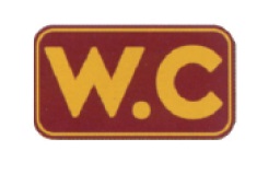 Πινακίδα W.C. ανάγλυφη καφέ χρυσή Κεντρική 14x8cmY