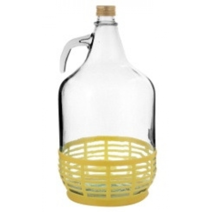 Φιάλη Δαμιτζάνα γυάλινη με καπάκι 5lt