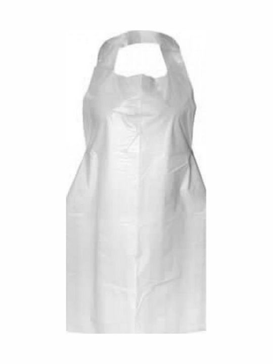 Ποδιά πλαστική μιας χρήσης λευκή 75x122 100αδα