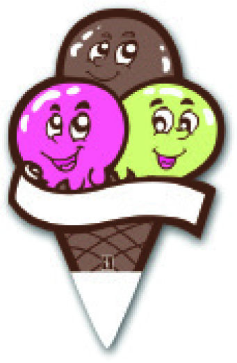 Ταμπελάκι PP παγωτού καρφί "3 μπάλες" 10αδα