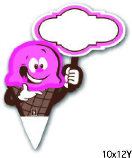 Ταμπελάκι παγωτού PP καρφί "Παγωτούλης" χρώμα 10αδα