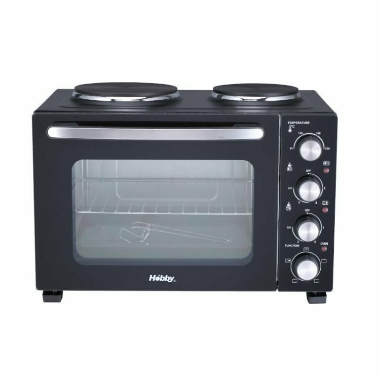 Φουρνάκι ηλεκτρικό 2 εστίες μαύρο Hobby 3000W