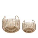 Καλάθι με λαβές Rattan σετ 2τμχ 46x26/36x22 Espiel
